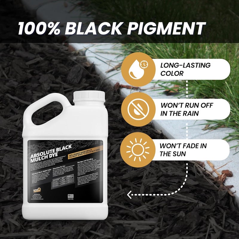 Not Rocket Sciences 1 Gallon Absolute Black Mulch Dye - Covers up to 10,000 sq. ft., Liquid Mulch Dye Black, Premium Color, Ideal for Landscaping, Renews Faded Rubber or Wood Chips, Binds as it Dries - Image 3